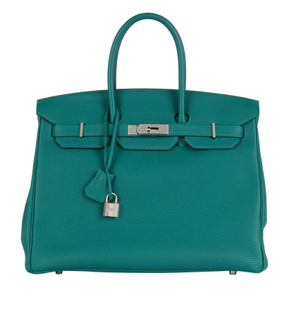 Birkin 35 in Togo Malachite, front view